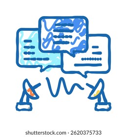 communication process doodle icon sketch vector. communication process sign. isolated symbol illustration