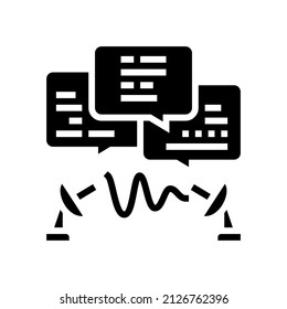 communication process glyph icon vector. communication process sign. isolated contour symbol black illustration