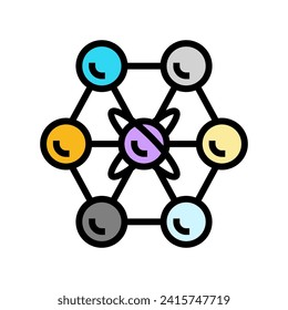 communication quantum technology color icon vector. communication quantum technology sign. isolated symbol illustration