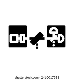 comunicación tecnología cuántica icono de glifo Vector. comunicación signo de tecnología cuántica. ilustración de símbolo aislado