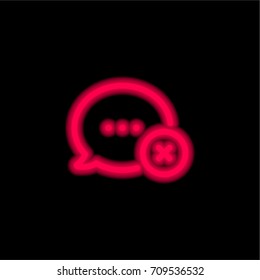 Communication red glowing neon ui ux icon. Glowing sign logo vector