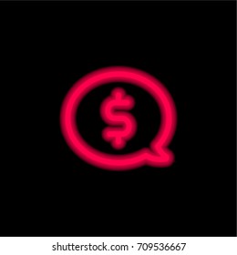 Communication red glowing neon ui ux icon. Glowing sign logo vector