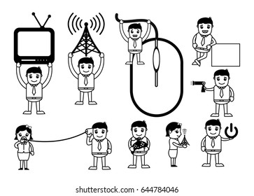 Communication Related Cartoon Graphics
