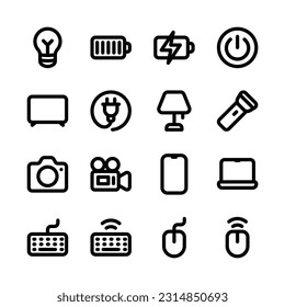 Icono relacionado con la comunicación, conjunto de iconos del vector negrita