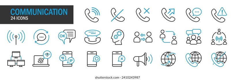 Symbol für Kommunikation und Kommunikation Telefon. Internet. Kommunikationssymbol. EPS, PNG, JPG