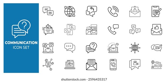 Communication related vector icon set