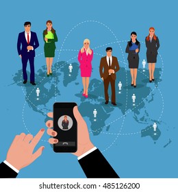 communication, roaming concept, vector illustration