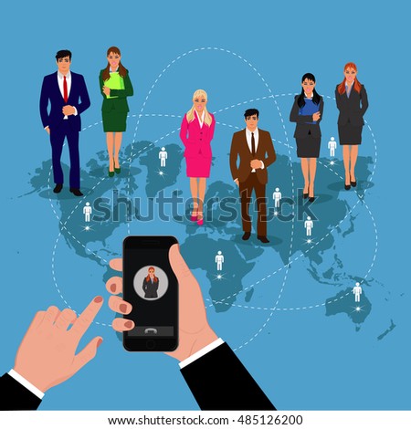communication, roaming concept, vector illustration