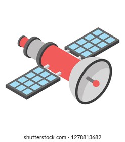 Communication Satellite, 3d vector icon