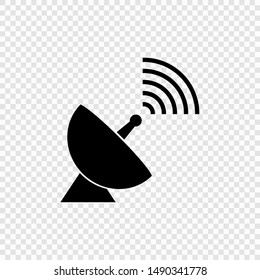 Communication satellite antenna simple vector icon