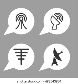 Communication and satellite dish vector graphic