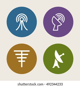 Communication and satellite dish vector graphic