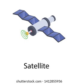 
Communication satellite icon in isometric vector 
