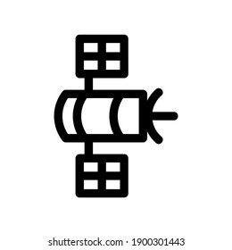 icono de satélite de comunicación o logotipo símbolo de señalización aislado ilustración vectorial - iconos vectoriales de estilo negro de alta calidad
