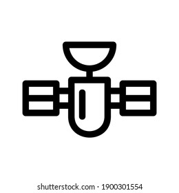 icono de satélite de comunicación o logotipo símbolo de señalización aislado ilustración vectorial - iconos vectoriales de estilo negro de alta calidad

