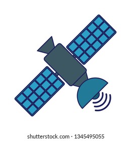 Communication satellite technology isolated blue lines