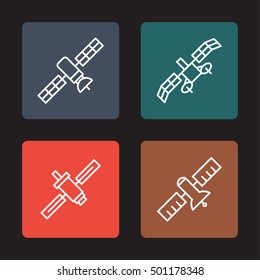 Communication satellite vector graphic