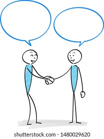 Communication scene with two people -Handshake-