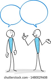 Communication scene with two people and Speech bubble