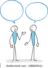 Communication scene with two people and Speech bubble