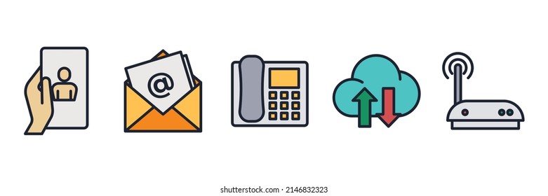 Communication set icon symbol template for graphic and web design collection logo vector illustration