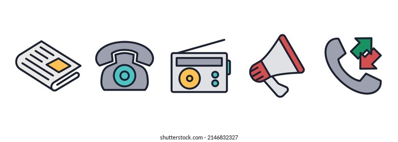 Communication set icon symbol template for graphic and web design collection logo vector illustration