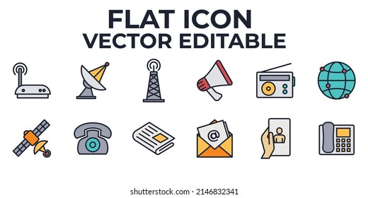 Communication set icon symbol template for graphic and web design collection logo vector illustration