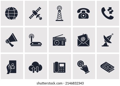 Communication set icon symbol template for graphic and web design collection logo vector illustration