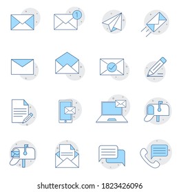Communication. Set of outline vector icons. Includes such as Phone Calls, On-line Support and other. Web design, mobile app.