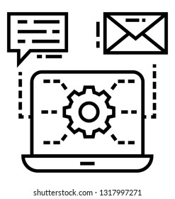 Communication settings line icon 