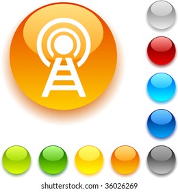 Communication  shiny button. Vector illustration.