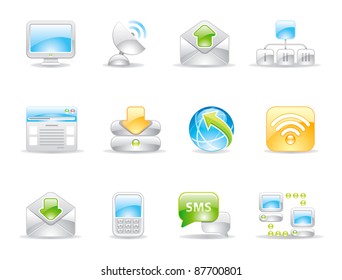 communication shiny icons and logo