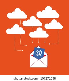 communication sign over orange background. vector illustration