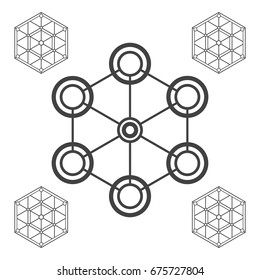 Communication sign. Technology element. Hexagon sign. 