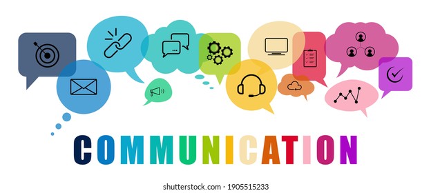 Communication sign vector with speech bubbles pictogram