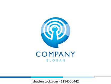 communication signal logo, talk and communication logo