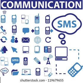signos de comunicación, conjunto de iconos, vector