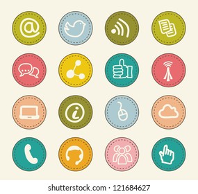 communication signs over beige background. vector