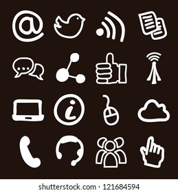 communication signs over black background. vector