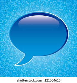 communication signs over blue background. vector