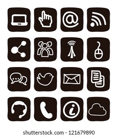 communication signs over white background. vector