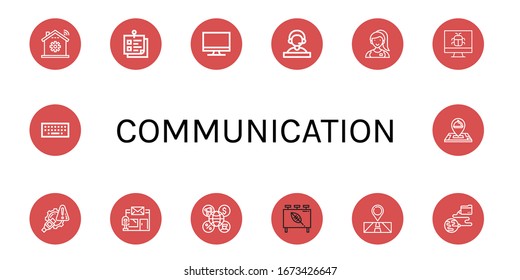 communication simple icons set. Contains such icons as Home automation, Sticky note, Monitor, Receptionist, Assistant, Screen, Connectivity, can be used for web, mobile and logo