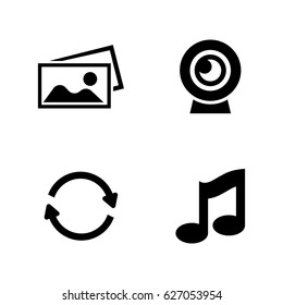 Communication. Simple Related Vector Icons Set for Video, Mobile Apps, Web Sites, Print Projects and Your Design. Black Flat Illustration on White Background.