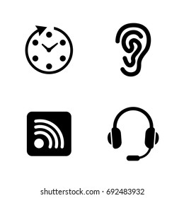 Communication. Simple Related Vector Icons Set for Video, Mobile Apps, Web Sites, Print Projects and Your Design. Black Flat Illustration on White Background.
