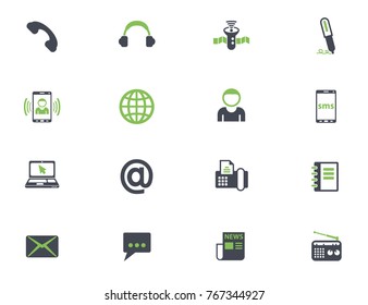 communication simple vector icons in two colors