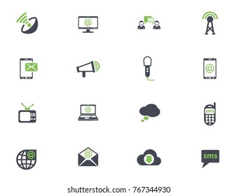 communication simple vector icons in two colors