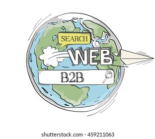 COMMUNICATION SKETCH B2B TECHNOLOGY SEARCHING CONCEPT
