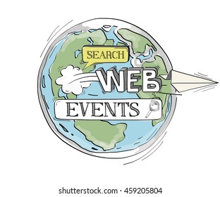 COMMUNICATION SKETCH Events TECHNOLOGY SEARCHING CONCEPT