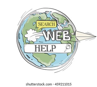 COMMUNICATION SKETCH Help TECHNOLOGY SEARCHING CONCEPT