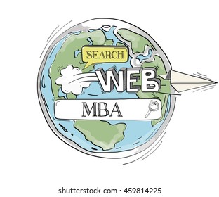 COMMUNICATION SKETCH MBA TECHNOLOGY SEARCHING CONCEPT